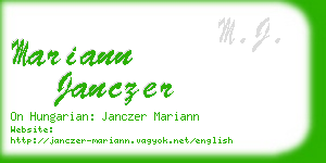 mariann janczer business card